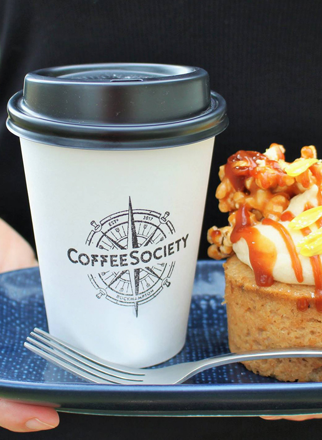coffee society take away cup branding